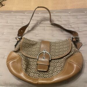 Coach signature Brown Patterned Shoulder Bag